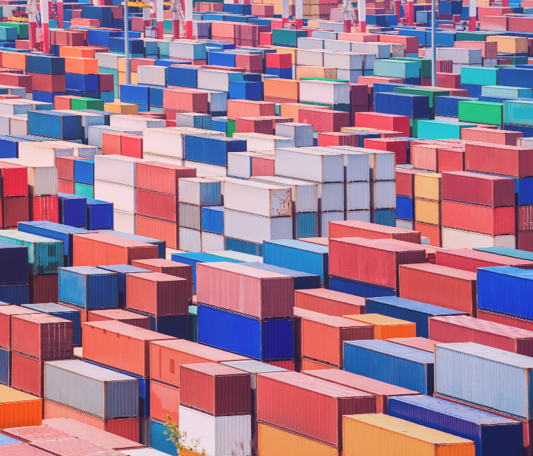 container depot in terminal as background